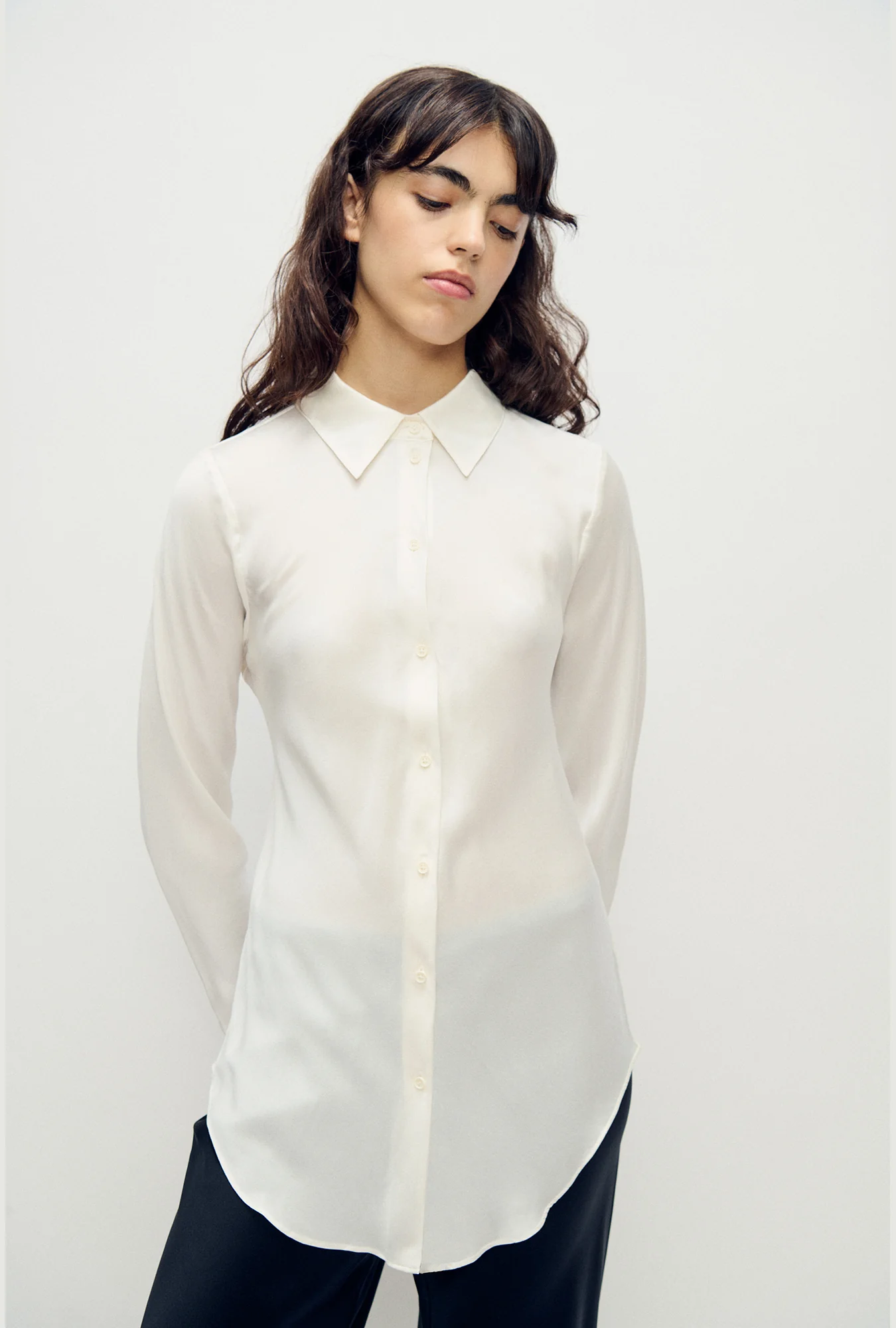 Bias Cut Shirt White - Image 5