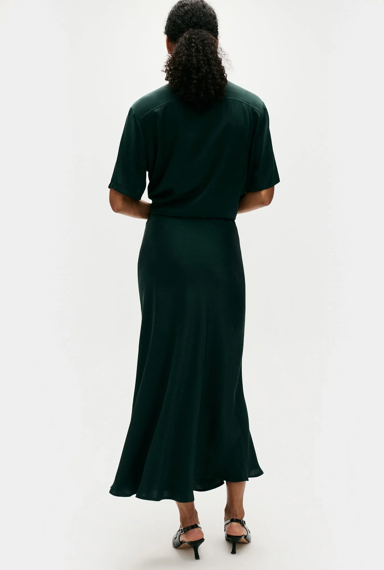 Long Bias Cut Skirt Scarab - Image 3