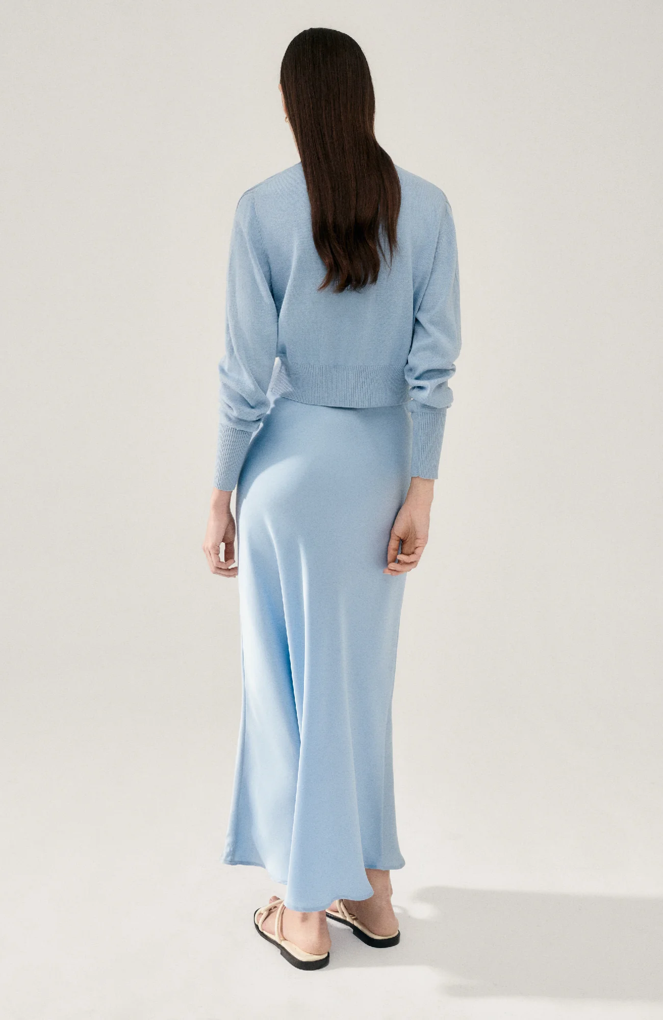 Long Bias Cut Skirt Sky - Image 3