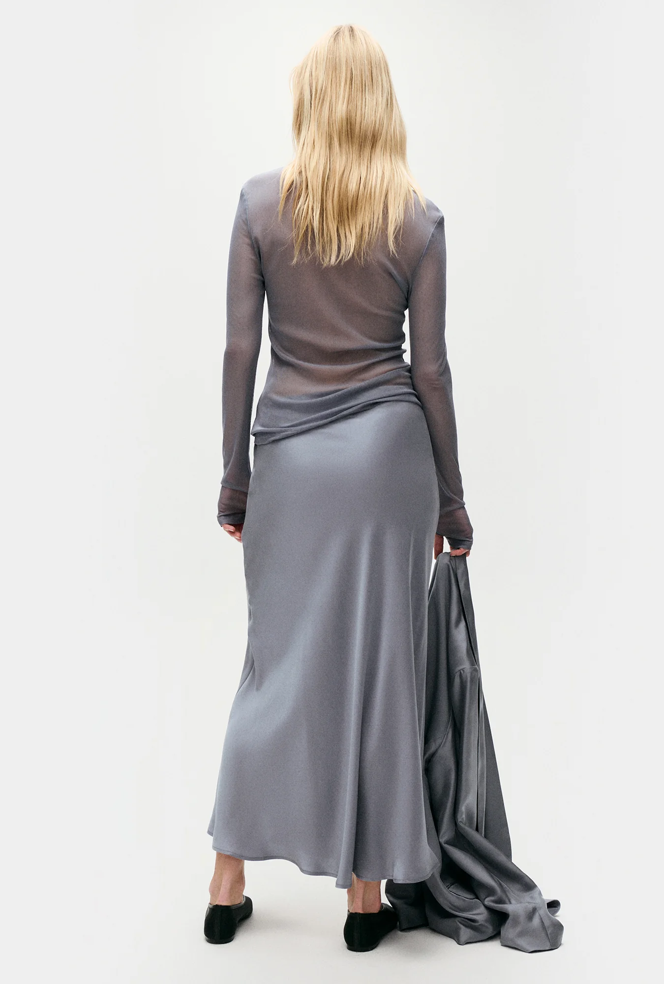 Long Bias Cut Skirt Storm - Image 4
