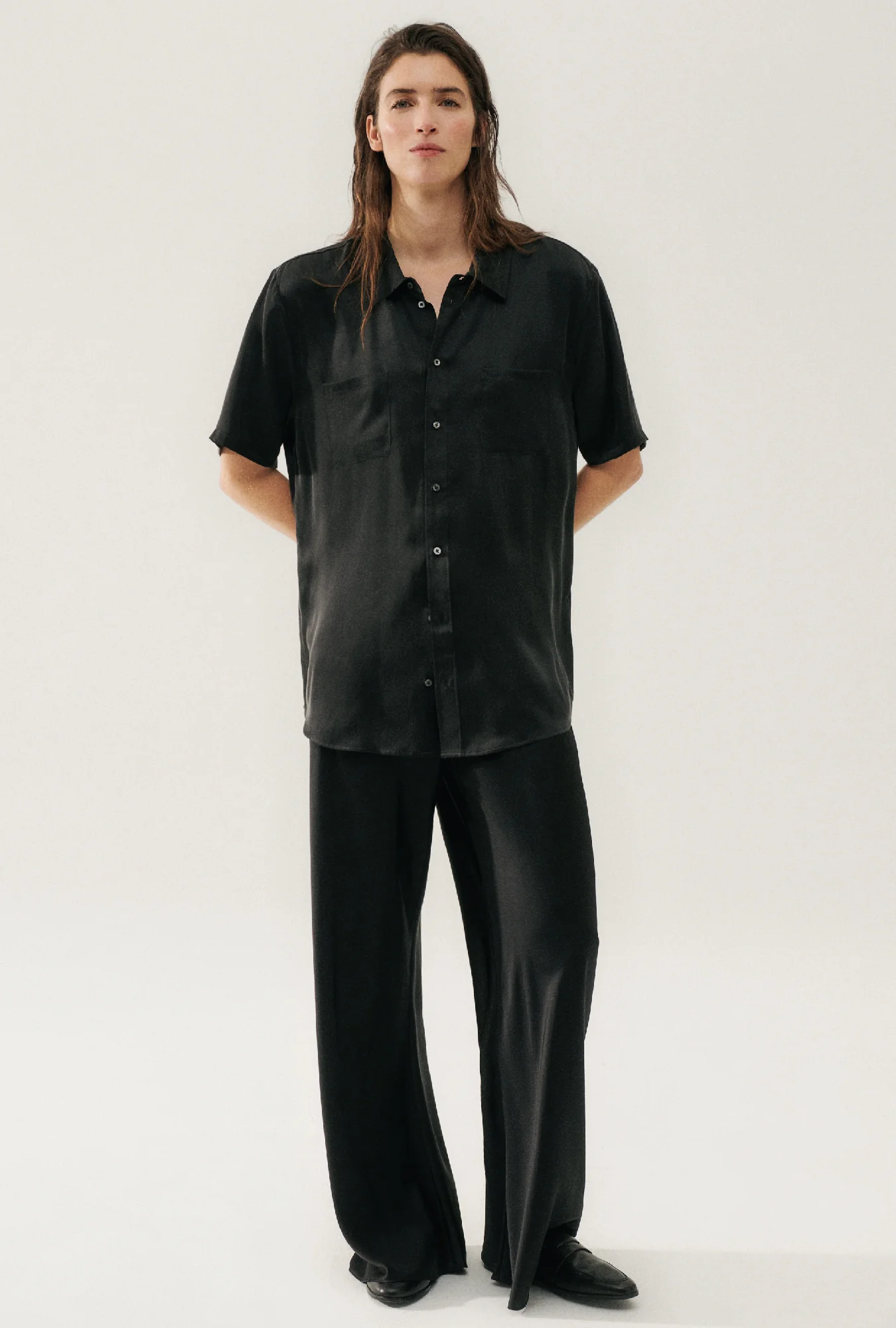 Short Sleeve Boyfriend Shirt Black - Image 5