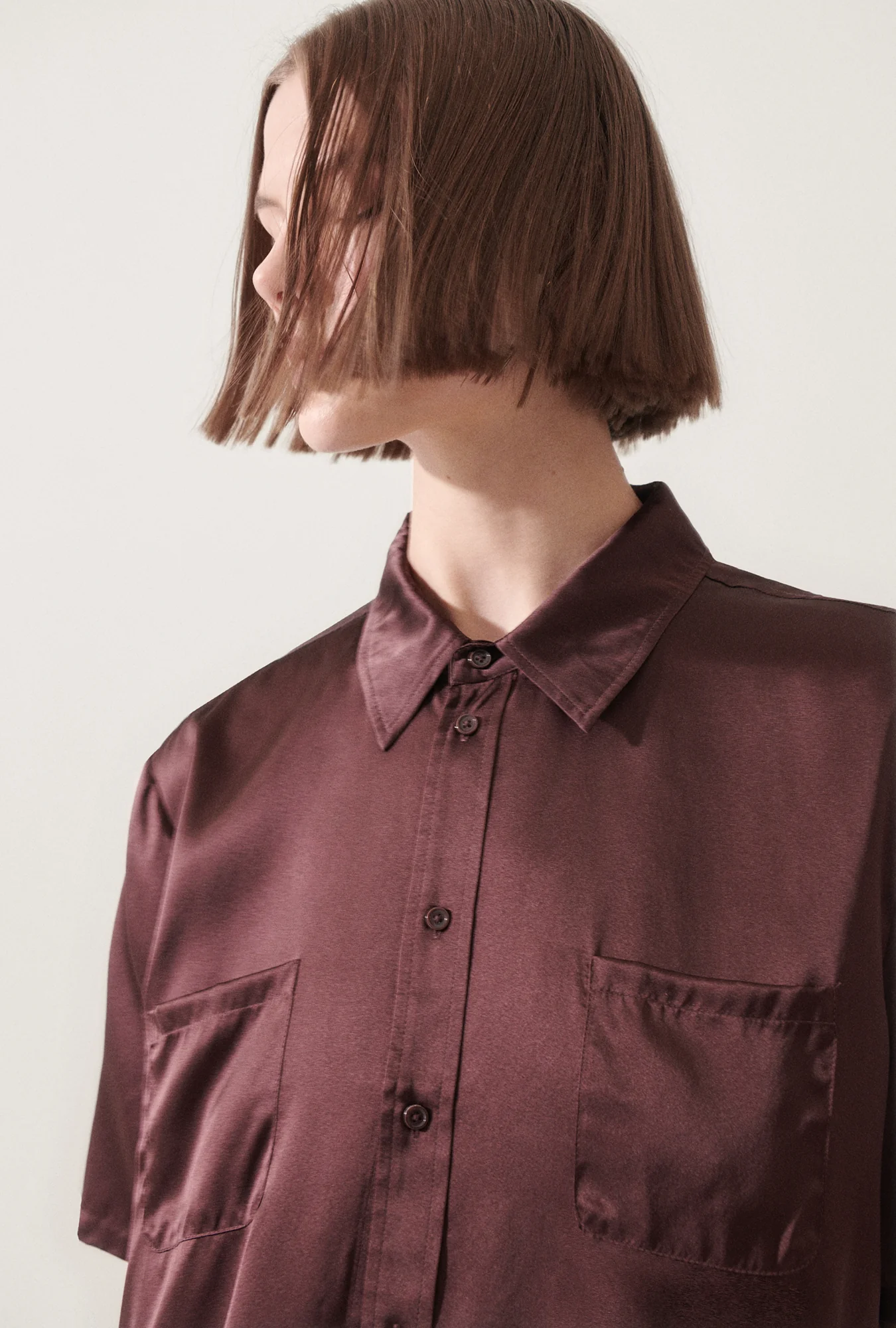 Short Sleeve Boyfriend Shirt Cacao - Image 5